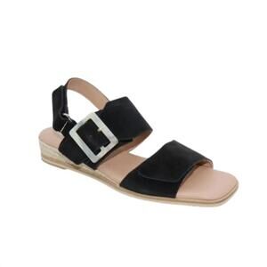 NEW ERIC MICHAEL women's hannah slingback espadrille wedge in black